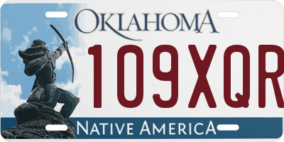 OK license plate 109XQR