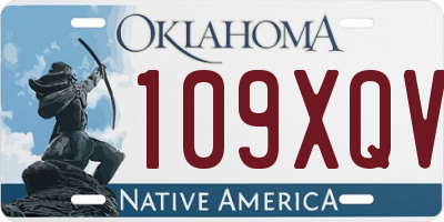 OK license plate 109XQV