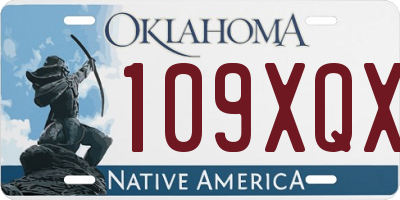 OK license plate 109XQX