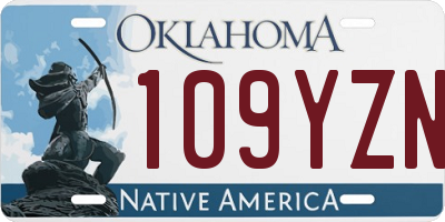 OK license plate 109YZN