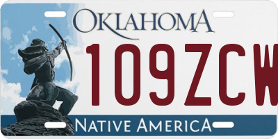 OK license plate 109ZCW