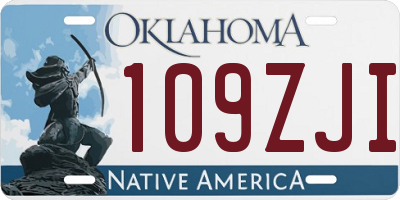 OK license plate 109ZJI