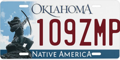 OK license plate 109ZMP