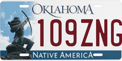 OK license plate 109ZNG