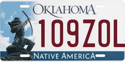 OK license plate 109ZOL