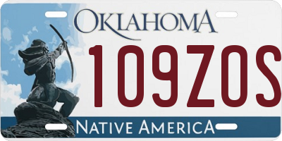 OK license plate 109ZOS