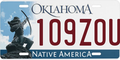 OK license plate 109ZOU