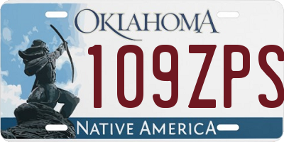 OK license plate 109ZPS