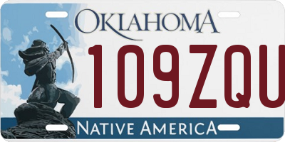 OK license plate 109ZQU
