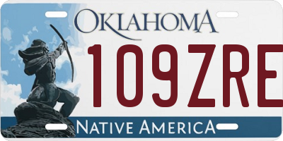 OK license plate 109ZRE