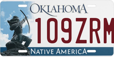 OK license plate 109ZRM