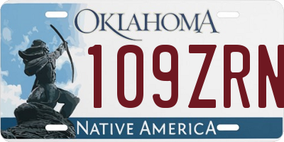 OK license plate 109ZRN