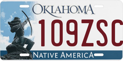 OK license plate 109ZSC