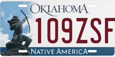 OK license plate 109ZSF