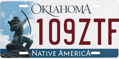 OK license plate 109ZTF