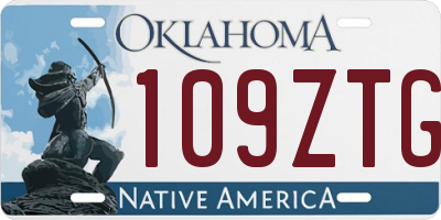 OK license plate 109ZTG