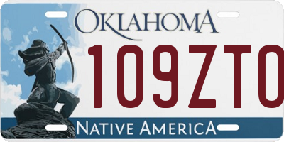 OK license plate 109ZTO