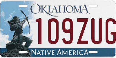 OK license plate 109ZUG