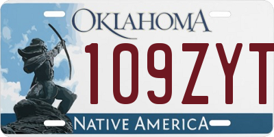 OK license plate 109ZYT