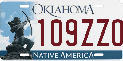 OK license plate 109ZZO