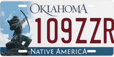 OK license plate 109ZZR