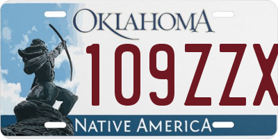 OK license plate 109ZZX