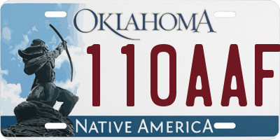 OK license plate 110AAF