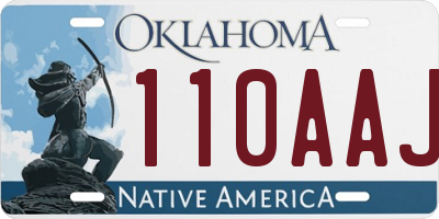 OK license plate 110AAJ