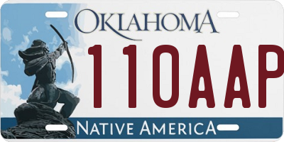 OK license plate 110AAP