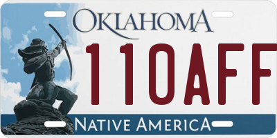 OK license plate 110AFF