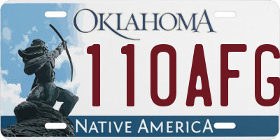 OK license plate 110AFG