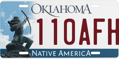 OK license plate 110AFH