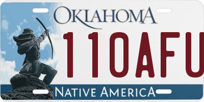OK license plate 110AFU