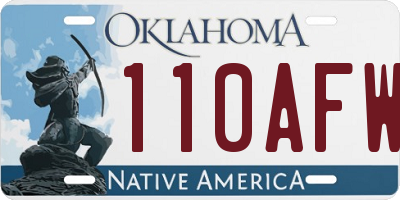 OK license plate 110AFW