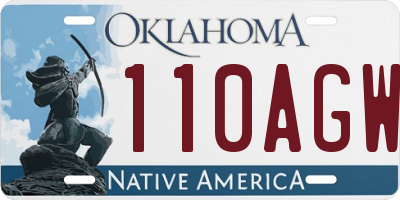 OK license plate 110AGW
