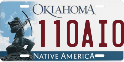 OK license plate 110AIO