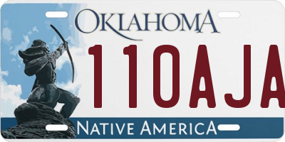 OK license plate 110AJA