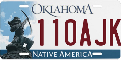 OK license plate 110AJK