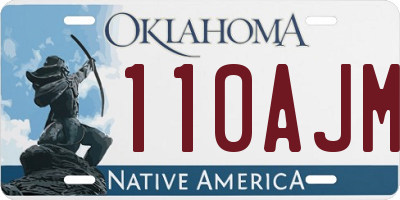 OK license plate 110AJM