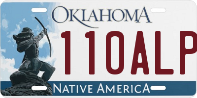 OK license plate 110ALP