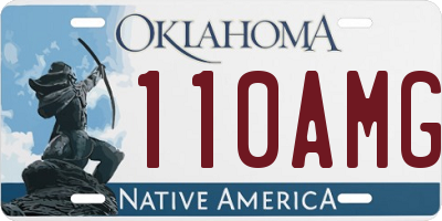 OK license plate 110AMG