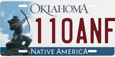 OK license plate 110ANF