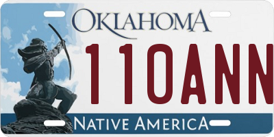 OK license plate 110ANN