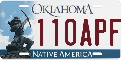 OK license plate 110APF