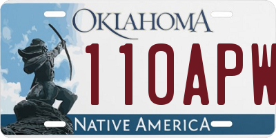 OK license plate 110APW