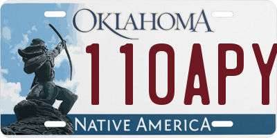 OK license plate 110APY