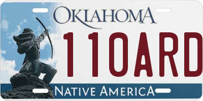 OK license plate 110ARD