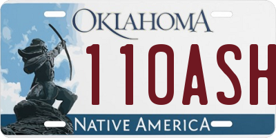 OK license plate 110ASH