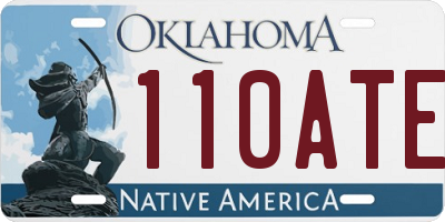 OK license plate 110ATE