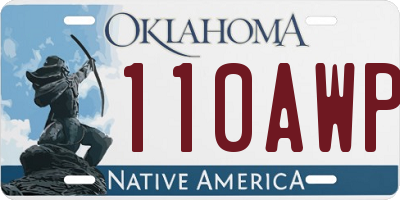OK license plate 110AWP